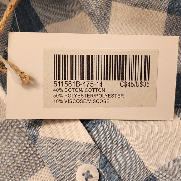 NWT London Prodigy Picture Perfect Short Sleeve Blue/White Plaid Polo Shirt Sz14 - Picture 2 of 14